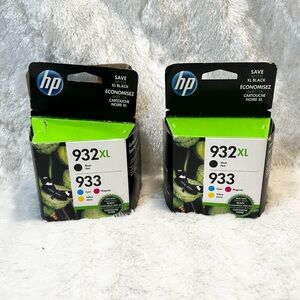 LOT OF 2 Genuine HP 932XL/933 Cyan/Black/Magenta/Yellow Ink